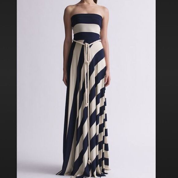 Nadia Tarr Dresses & Skirts - NWT Striped Convertible Stretch Jersey Strapless Maxi Dress XS S M L One Size